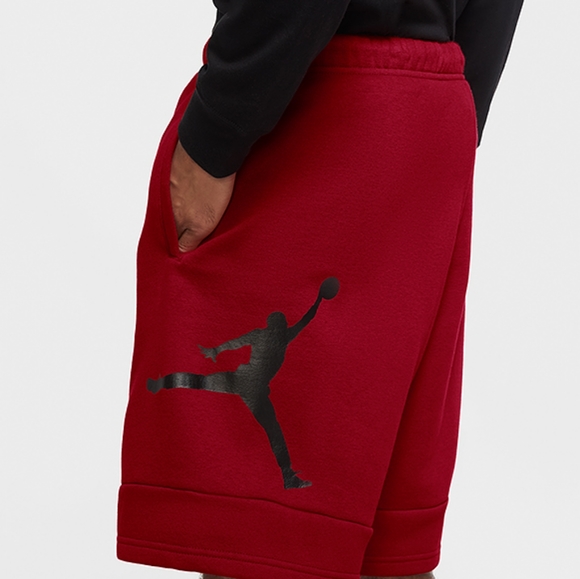 Nike Air Jordan Men's Jumpman Fleece Shorts Red/Black - Picture 3 of 8